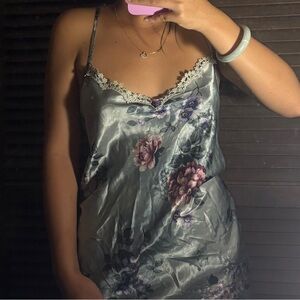 Floral Satin Slip Dress